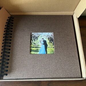 Scrapbook Brown Fabric Hardcover Cover Photo Pocket 40 Black Pages Vienrose